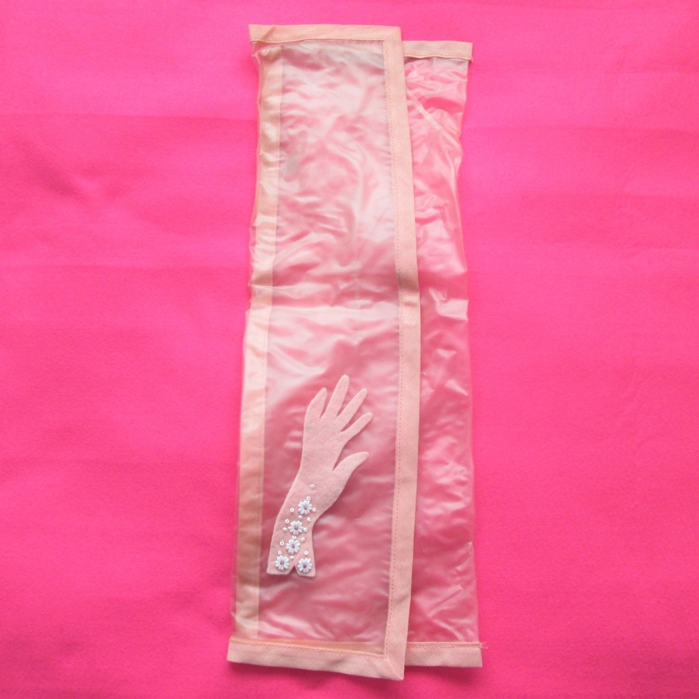 rockabilly pin up vintage pink gloves holder case